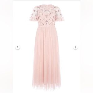 Needle & Thread - size 10 light pink floral and lace dress
